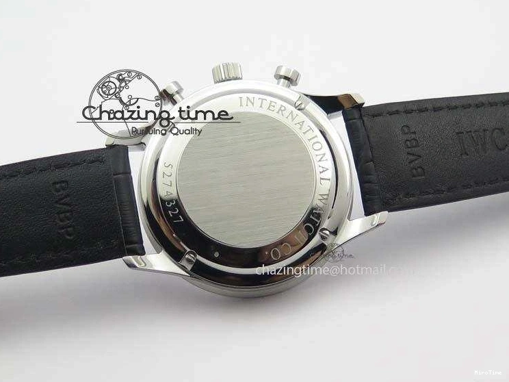 MIROTIME 0122 Reliable Portuguese IW371447 ZF 1:1 Best Edition SS Black Dial On Black Leather Strap A79350 V 7274
